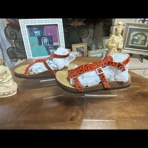 Birkenstock Betula Gladiator Leopard Print Red 41